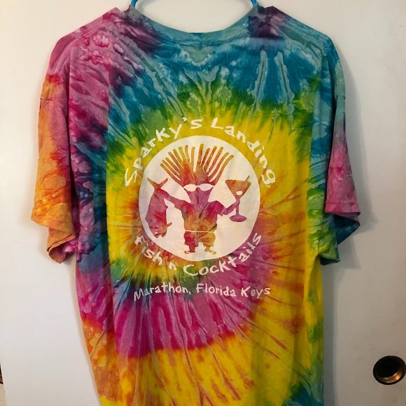 COLORTONE • Sparky's Landing Marathon Florida Keys Tie Dye Tee Short Sleeve L - Picture 1 of 10